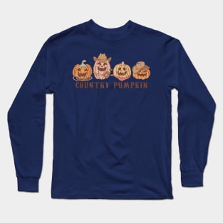 country pumpkin halloween Long Sleeve T-Shirt